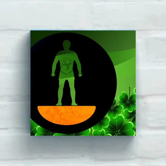 Republic of Ireland Football Figure Art 20 X 20in Canvas Print