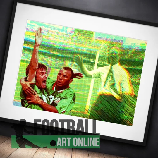 Republic of Ireland 1994 World Cup Iconic Football Art Framed Print