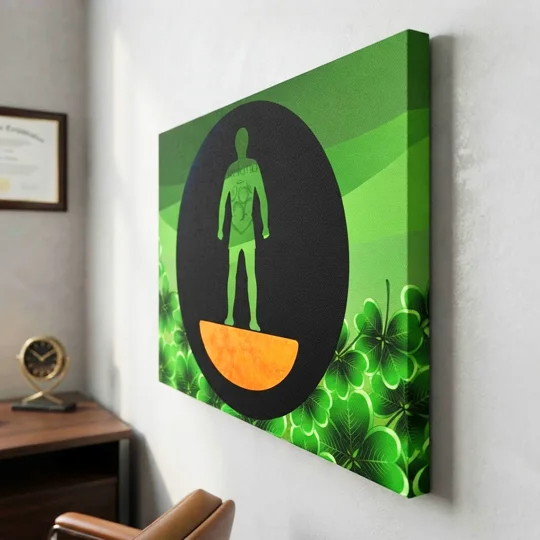 Republic of Ireland Football Figure Art 20 X 20in Canvas Print