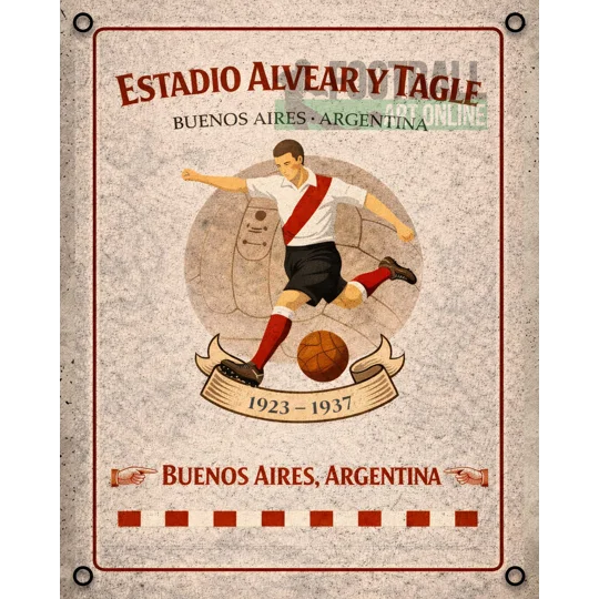 Estadio Alvear y Tagle retro football ground metal wall sign