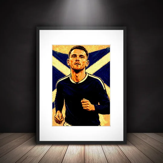 Robbo | Scotland Football Art Andy Robertson-Inspired Caricature Framed Print