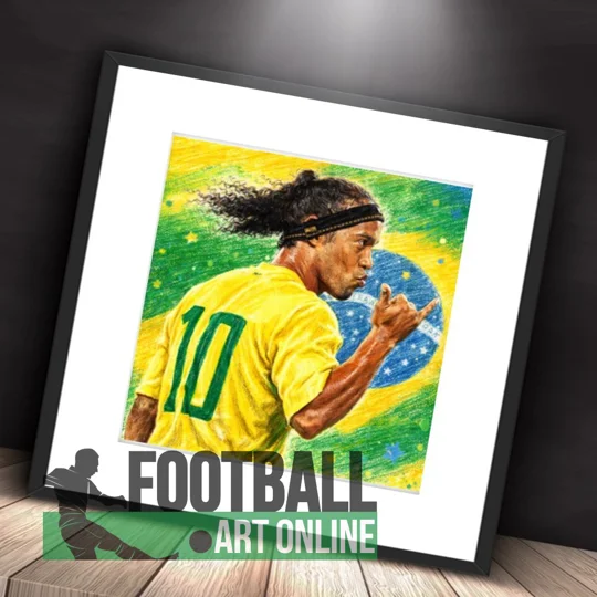Ronaldinho Brazil football legend Square Framed Print