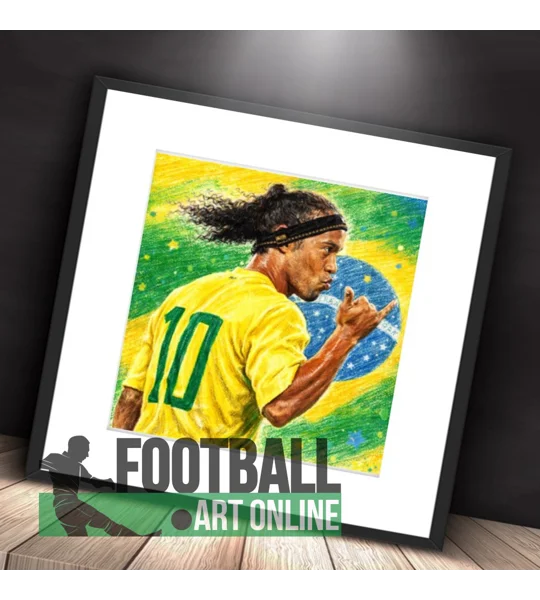 Ronaldinho Brazil football legend Square Framed Print