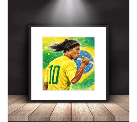 Ronaldinho Brazil football legend Square Framed Print