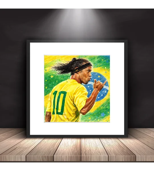 Ronaldinho Brazil football legend Square Framed Print