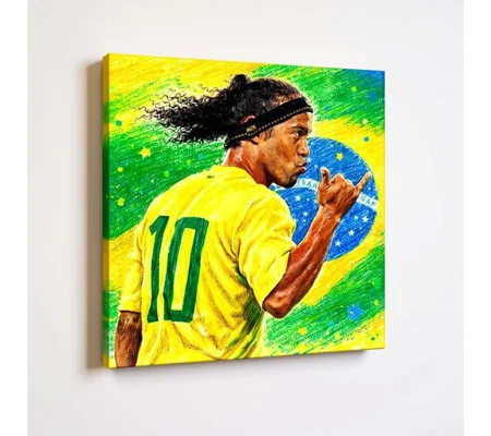 Ronaldinho Brazil football legend square 20 x 20 inch Canvas Print | Football Wallart