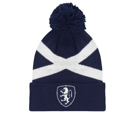 Scotland Blue Retro-Style Football Bobble Hat