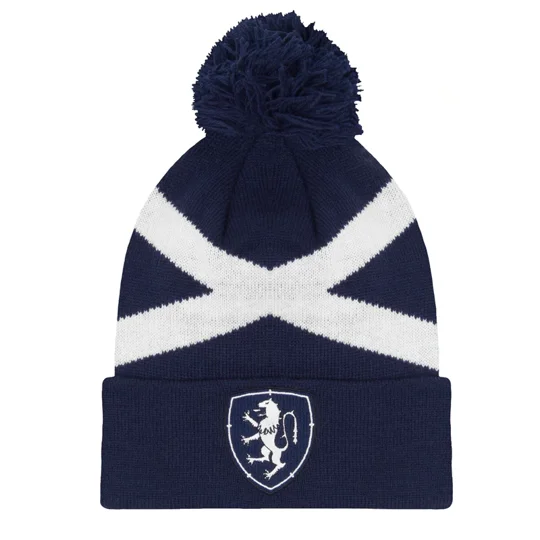 Scotland Blue Retro-Style Football Bobble Hat