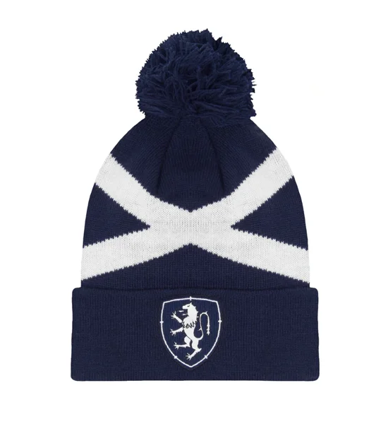 Scotland Blue Retro-Style Football Bobble Hat