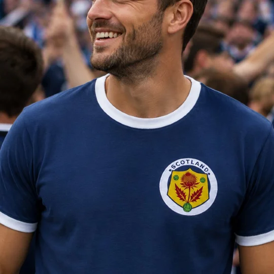 Scotland-Inspired Navy Blue T-Shirt | Football Fan Tee