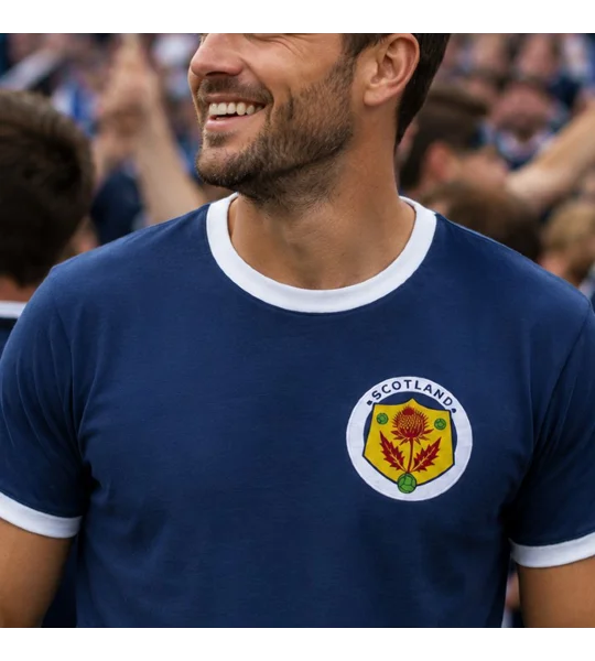 Scotland-Inspired Navy Blue T-Shirt | Football Fan Tee