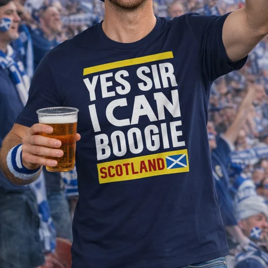 Scotland Yes Sir I Can Boogie Blue T-shirt | Football Tee