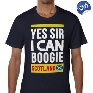 Scotland Yes Sir I Can Boogie Blue T-shirt | Football Tee