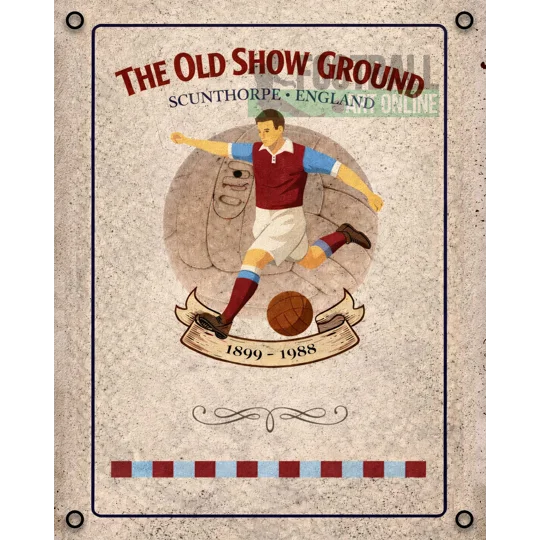 Scunthorpe-inspired Old Show Ground vintage football metal sign