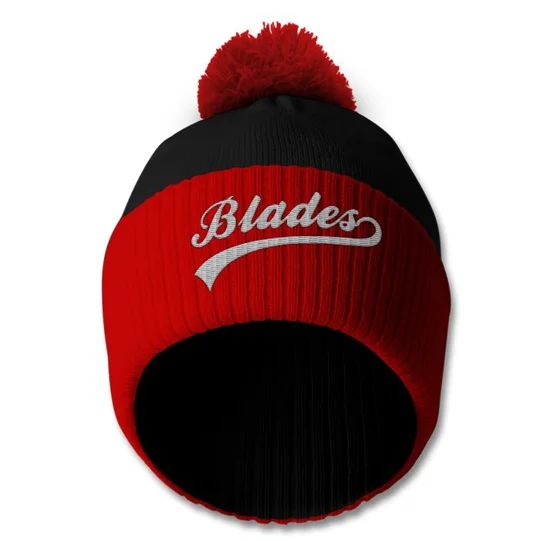 Sheffield United-inspired Blades embroidered retro-style football bobble hat for fans