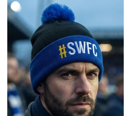 Sheffield Wednesday-Inspired Hashtag Retro-Style Bobble Hat