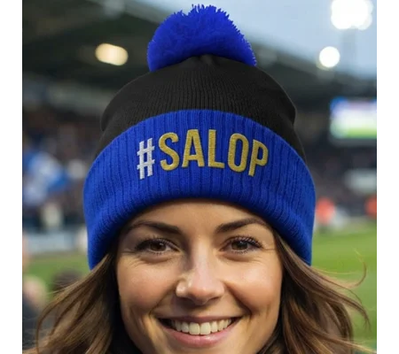 Shrewsbury-Inspired Salop Hashtag Retro-Style Football Bobble Hat