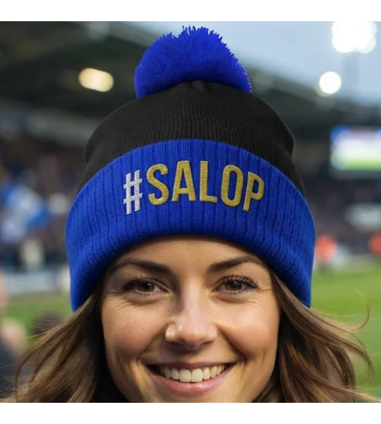 Shrewsbury-inspired Salop hashtag retro-style football bobble hat