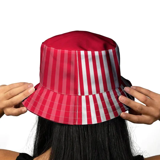 Vintage Southampton-inspired bucket hat featuring a 1987 home-era football design
