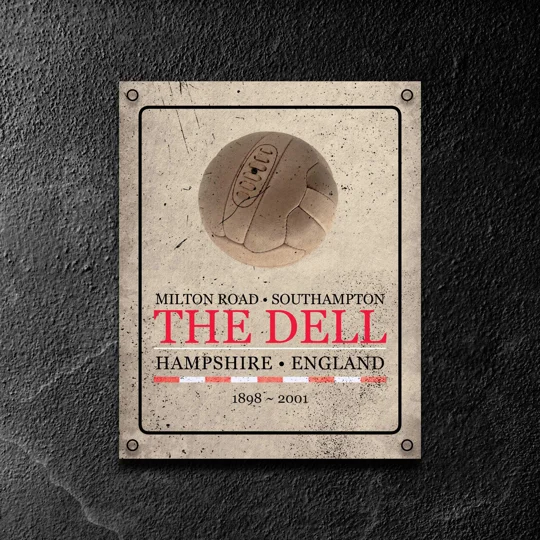 Southampton-inspired The Dell vintage metal football wall sign