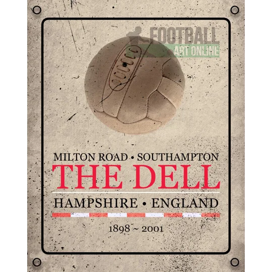 Vintage The Dell football ground metal sign for Southampton fans