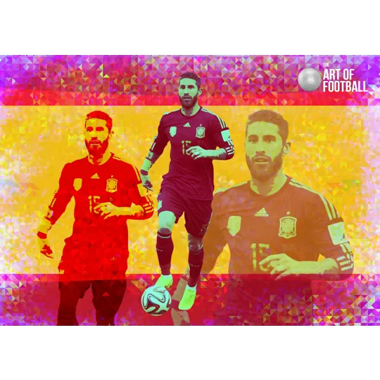 Spain Sergio Ramos Pop-art Digital Print