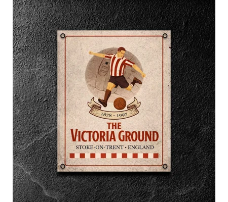 Victoria Ground Vintage Metal Wall Sign | Stoke-Inspired Football Gift