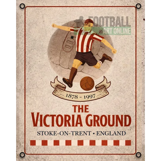 Stoke-inspired Victoria Ground retro metal football wall sign