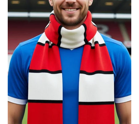 Sunderland-Inspired Retro Football Bar Scarf | Red, White & Black