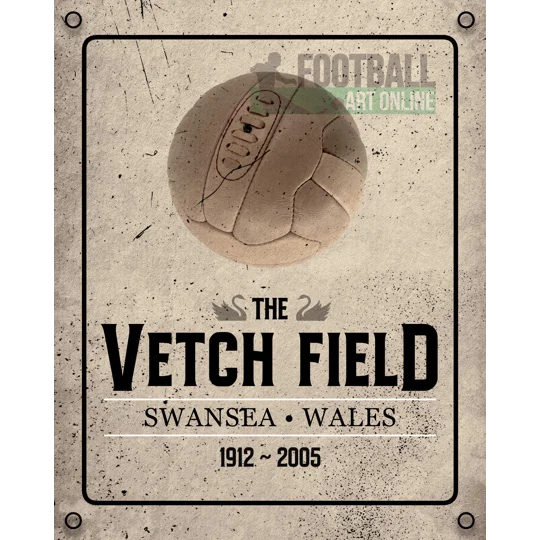 Vintage Vetch Field metal wall sign football gift for Swansea fans
