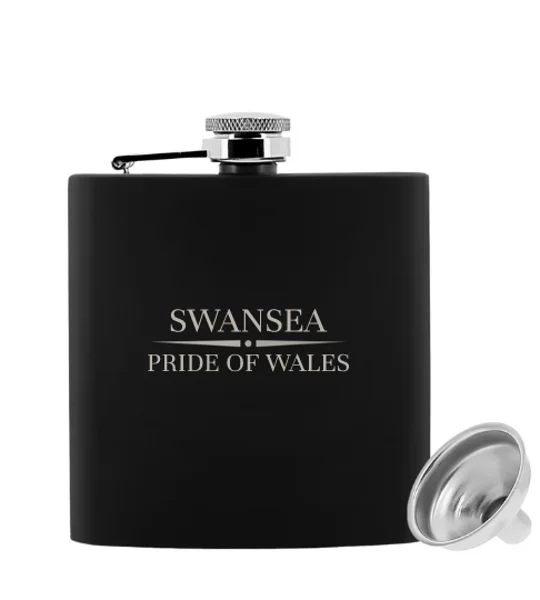 Swansea Pride of Wales 6oz Luxury Hip Flask