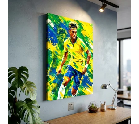 The Samba King | Brazil Neymar-Inspired Tribute Art Canvas Wall Art