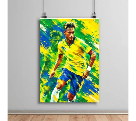 The Samba King | Brazil Neymar-Inspired Tribute Art Poster