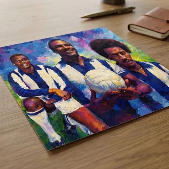 The Three Degrees West Brom-inspired football tribute retro digital print with abstract artwork