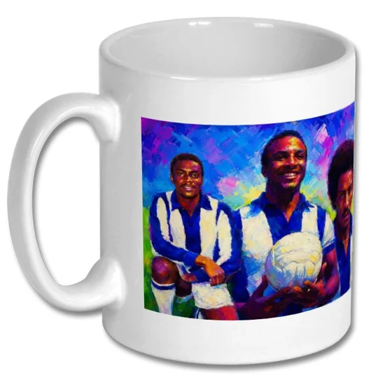 West Brom-inspired Three Degrees football mug – retro football gift for fans and collectors