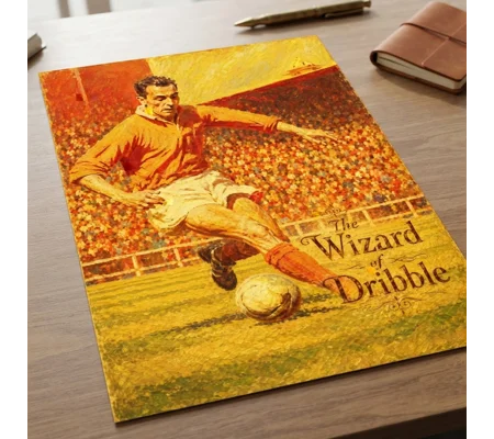 The Wizard of Dribble Blackpool Matthews-Inspired Vintage Football Digital Art Print