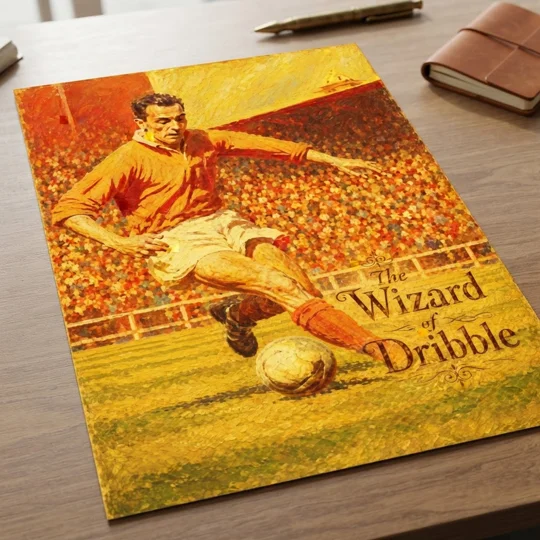 The Wizard of Dribble Blackpool Matthews-Inspired Vintage Football Digital Art Print