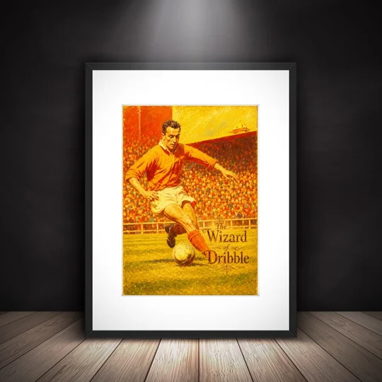The Wizard of Dribble Blackpool Matthews-Inspired Vintage Football Framed Art Print
