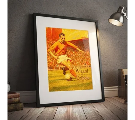 The Wizard of Dribble Blackpool Matthews-Inspired Vintage Football Framed Art Print