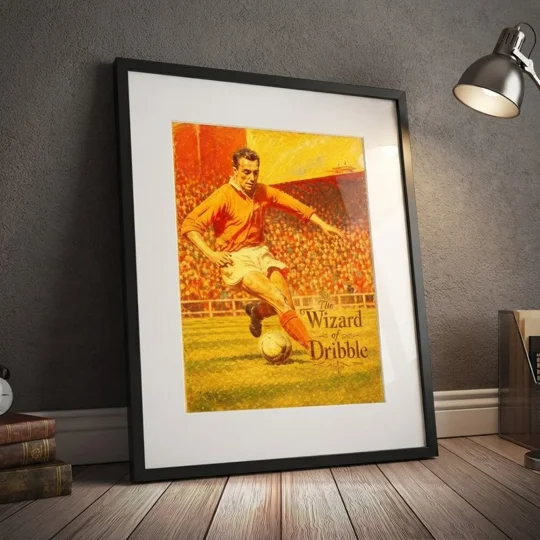 The Wizard of Dribble Blackpool Matthews-Inspired Vintage Football Framed Art Print