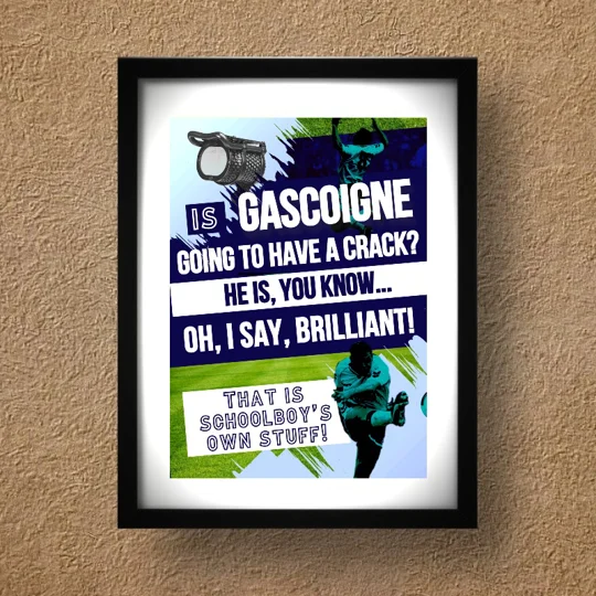 Tottenham Gazza 1991 FA Cup Semi Commentary Framed Print
