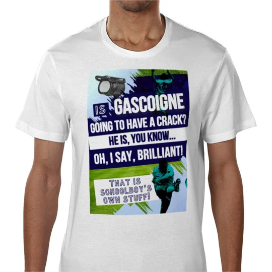Tottenham Gazza 1991 FA Cup Semi Commentary T-Shirt | Football Art Tee