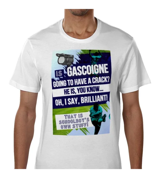 Tottenham Gazza 1991 FA Cup Semi Commentary T-Shirt | Football Art Tee