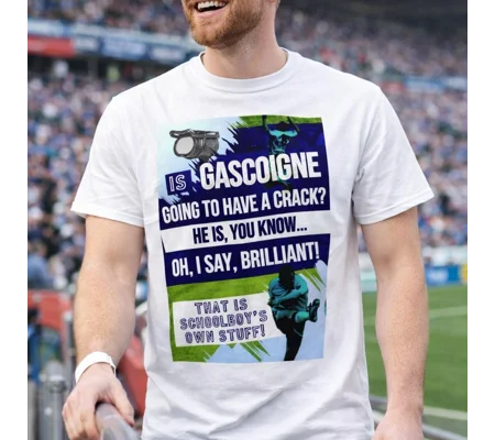 Tottenham Gazza 1991 FA Cup Semi Commentary T-Shirt | Football Art Tee