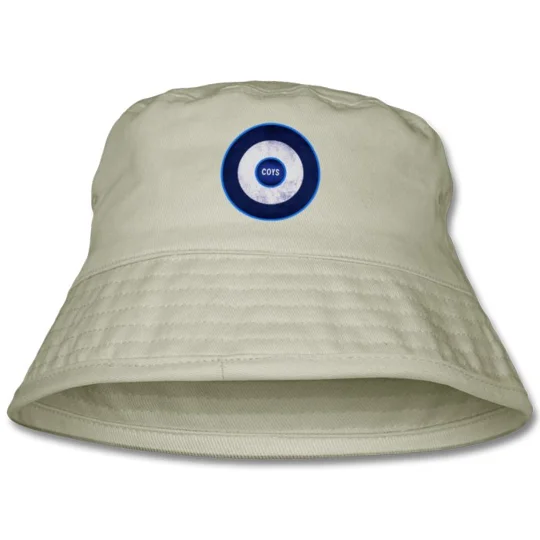 Sand COYS Mod Target retro bucket hat with Tottenham-inspired Mod-style target design