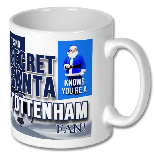 White Tottenham-inspired football fan mug with glossy photo-quality finish