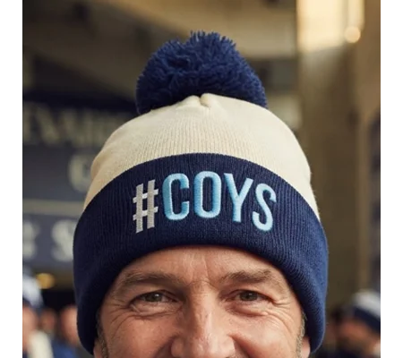 Tottenham-Inspired Retro Hashtag Bobble Hat | Embroidered Football Hat