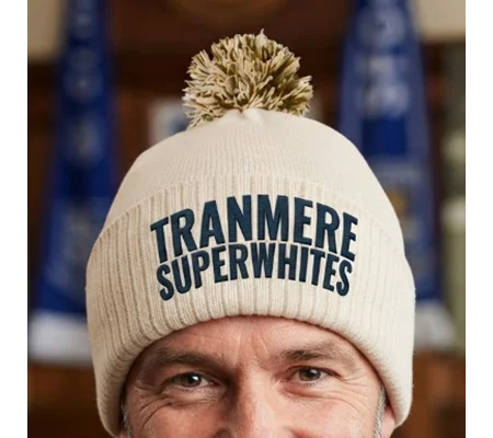 Superwhites Retro Bobble Hat – Tranmere-Inspired Football Beanie