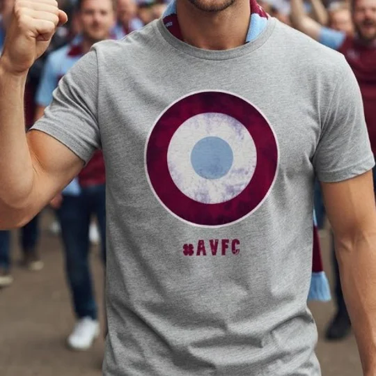 Villa-Inspired Mod Target Retro Style T-Shirt | Vintage Football Tee