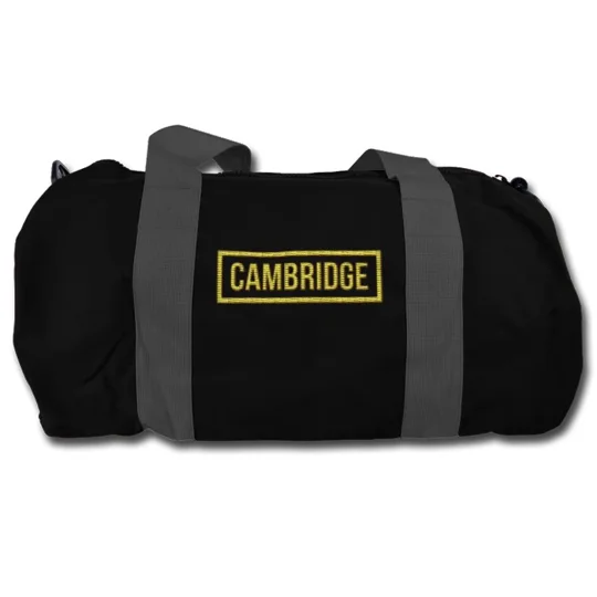 Cambridge-inspired retro style football holdall kitbag with embroidered design